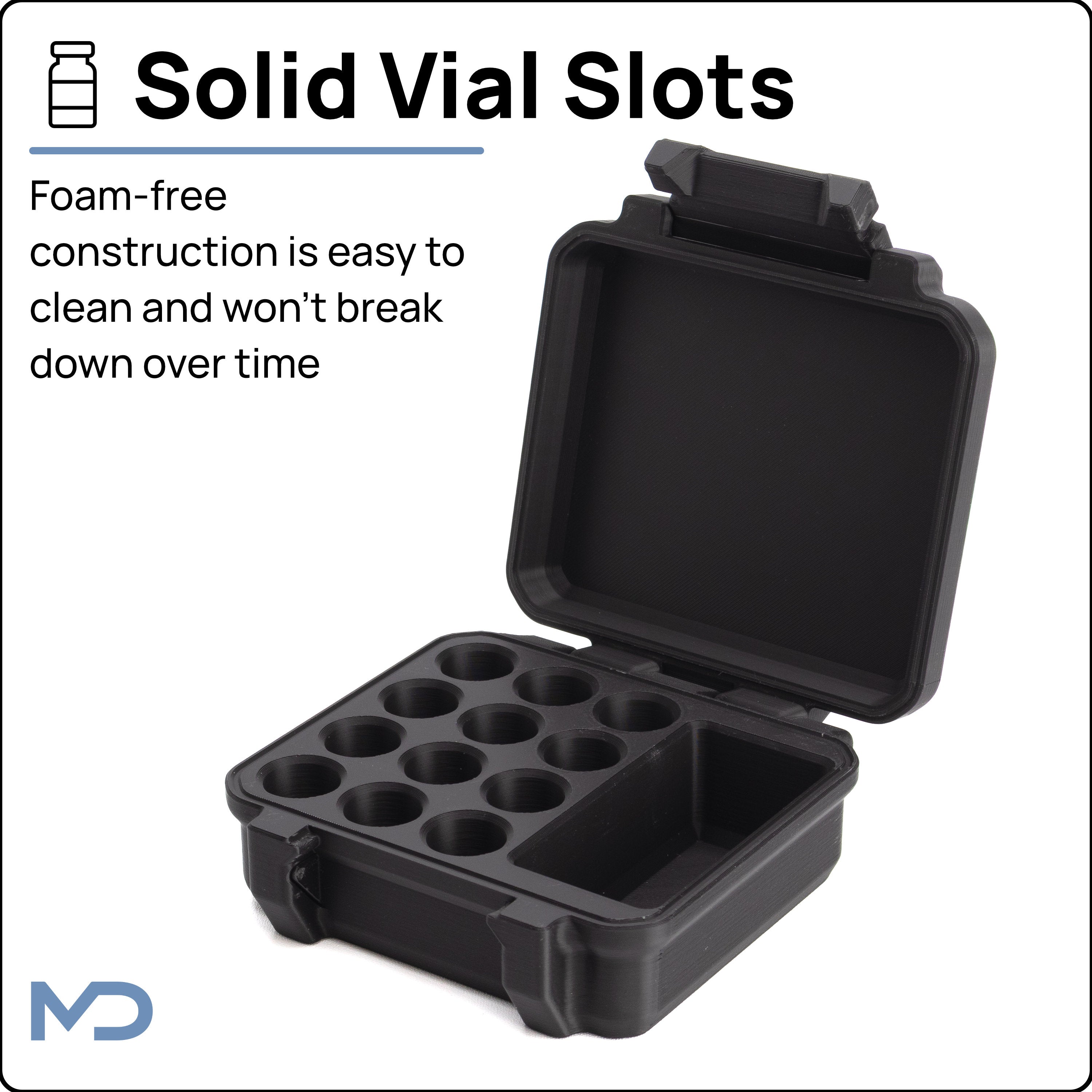 3ml Twelve Vial Peptide Case | Plus 30ml Bacteriostatic Water Compartment