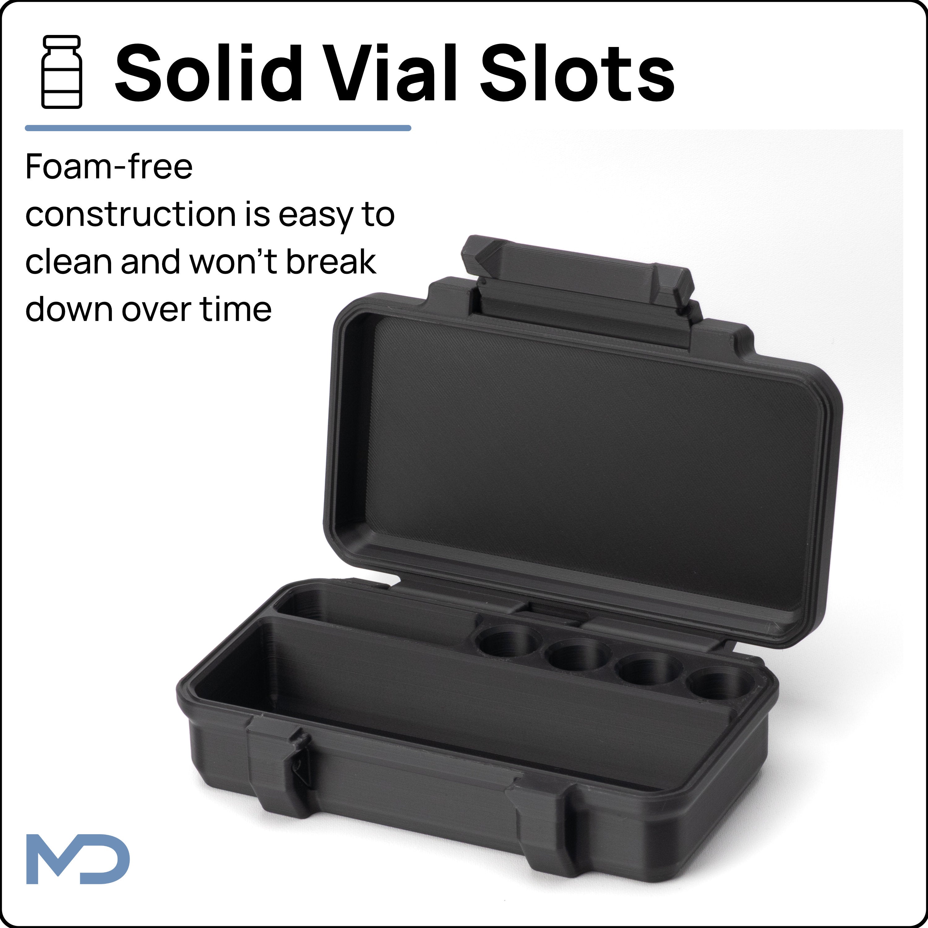 3ml Four Vial Peptide Case | Plus Syringe and Alcohol Wipe Compartments
