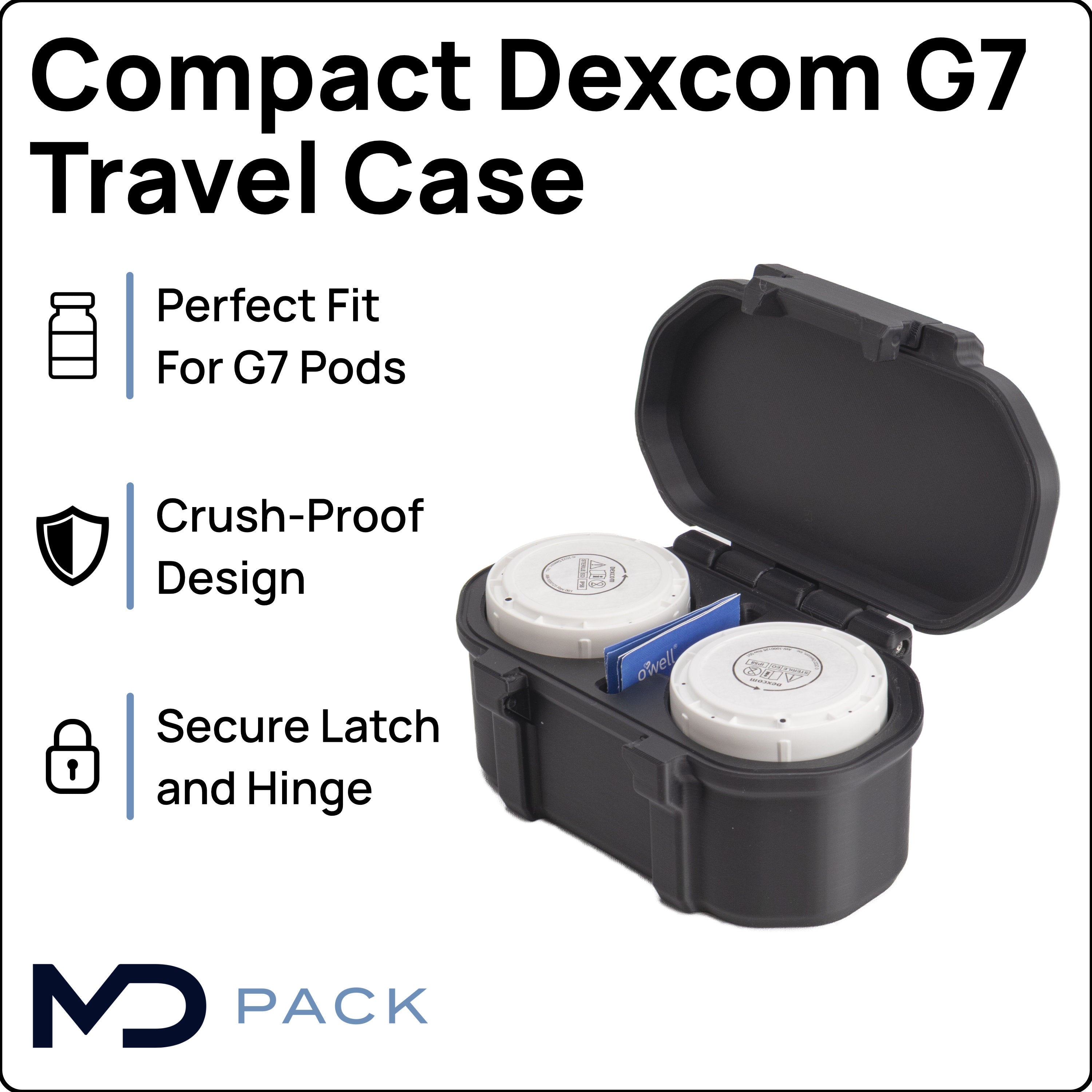 Dexcom G7 Boxless Travel Case | Two Sensors and Skin Prep Wipes (Copy)
