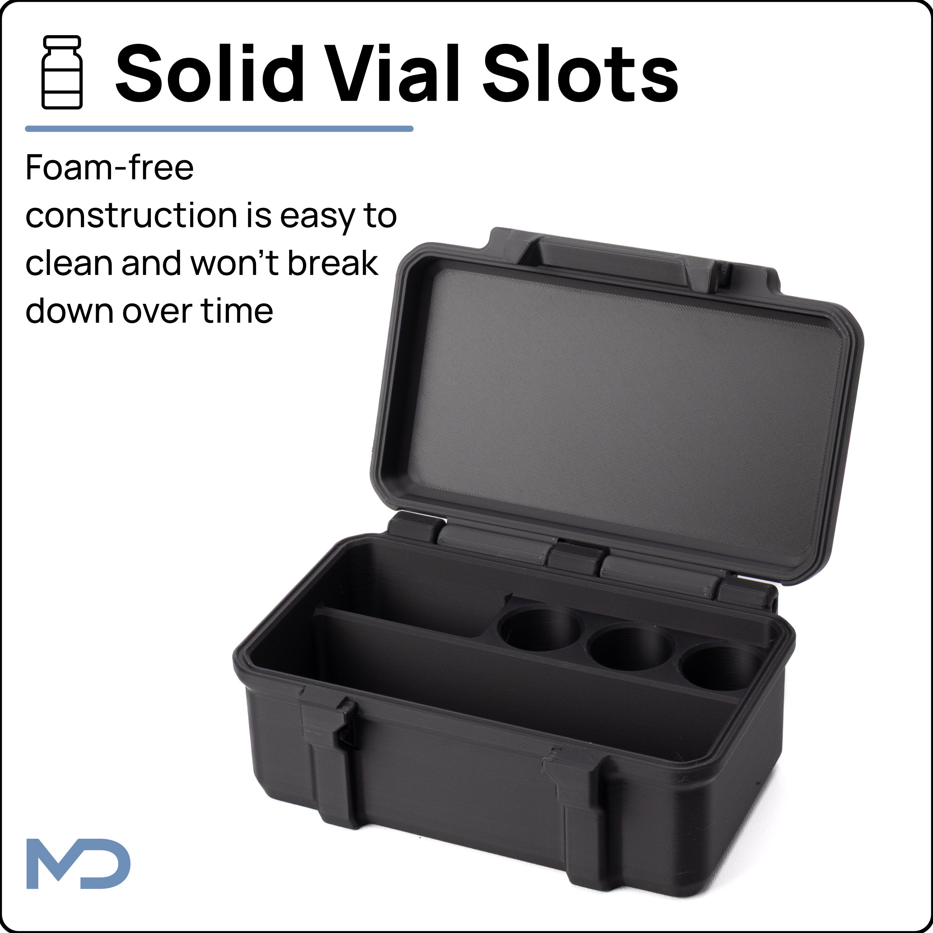 10ml Three Vial Case | Plus Room for Syringes and Alcohol Wipes