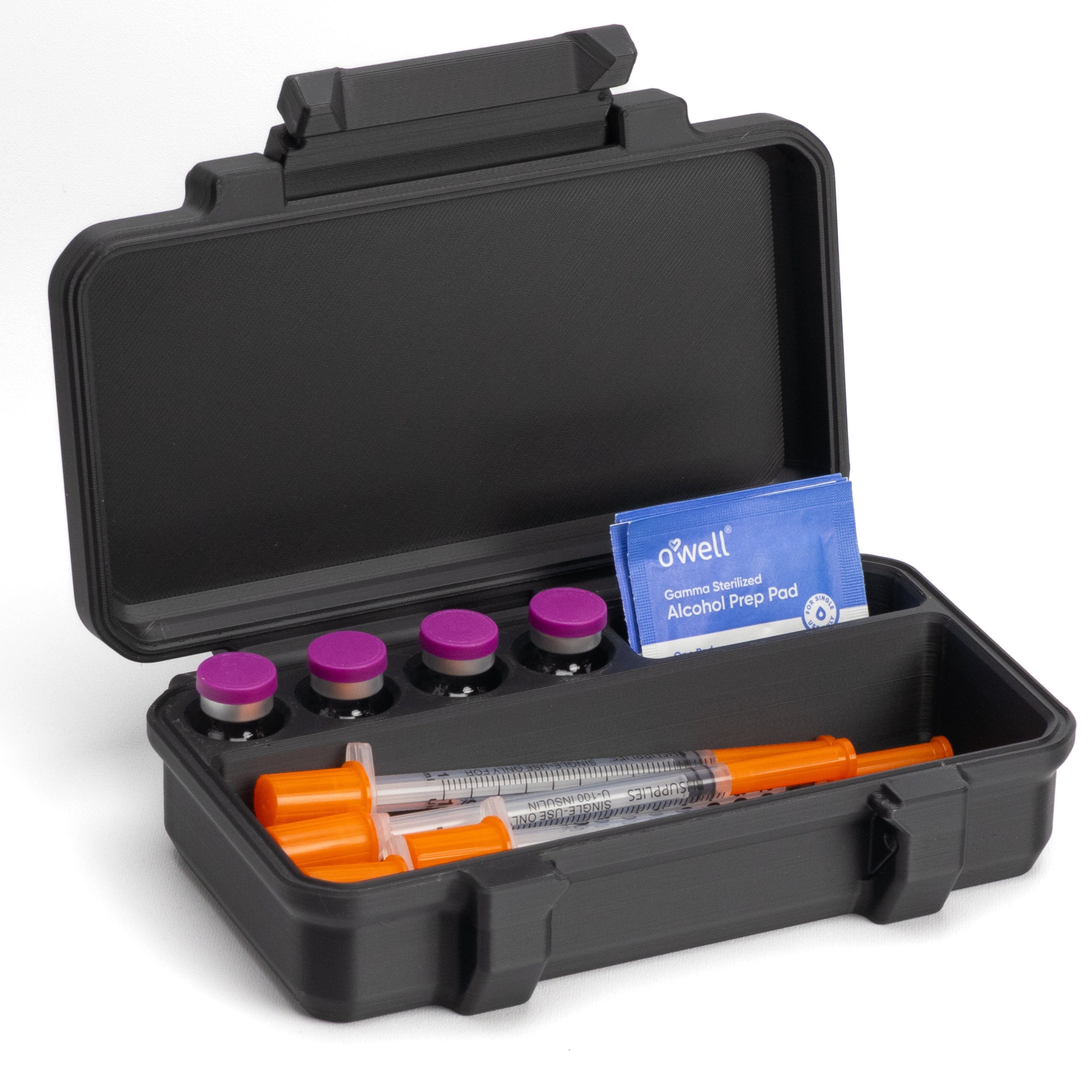 3ml Four Vial Peptide Case | Plus Syringe and Alcohol Wipe Compartments