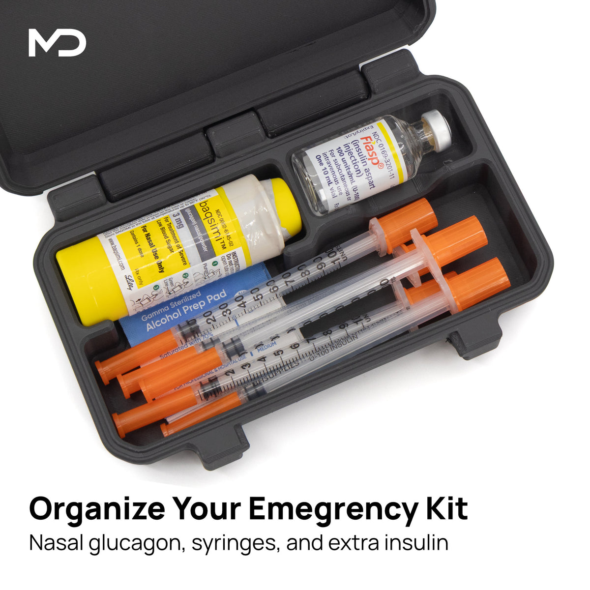 Diabetic Emergency Case for Nasal Glucagon and Insulin