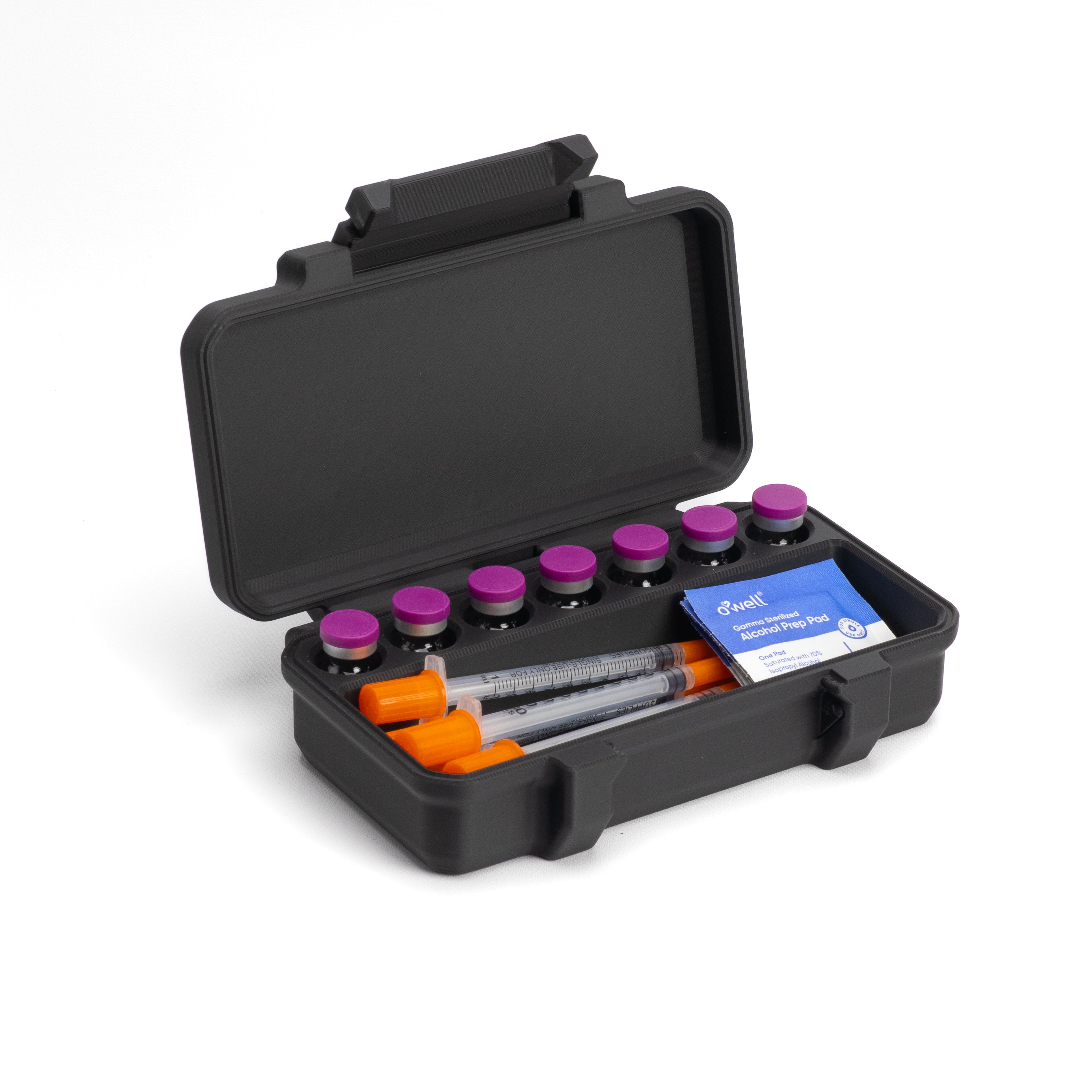 3ml Seven Vial Peptide Case | Plus Syringe Compartment