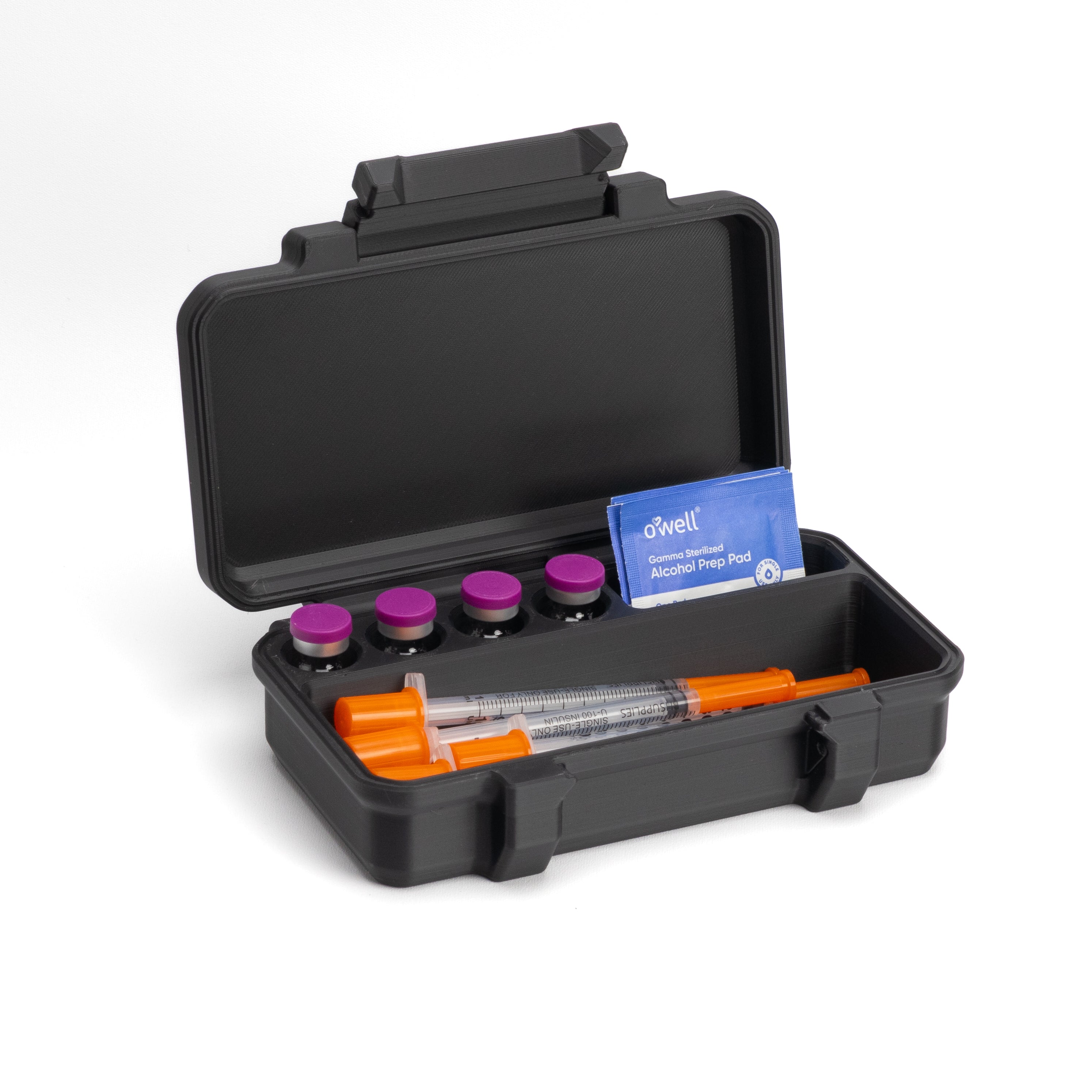3ml Four Vial Peptide Case | Plus Syringe and Alcohol Wipe Compartments