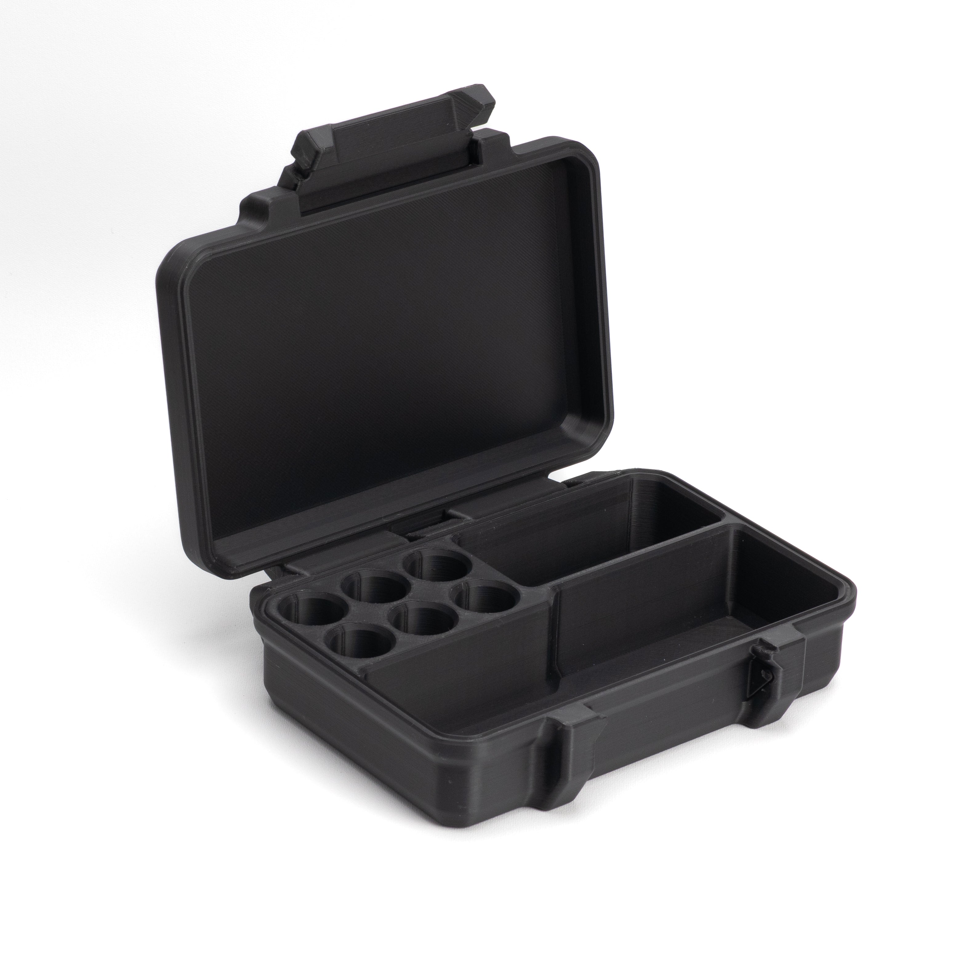 3ml Six Vial Peptide Travel Case | Plus 30ml Bacteriostatic Water and Syringe Compartments